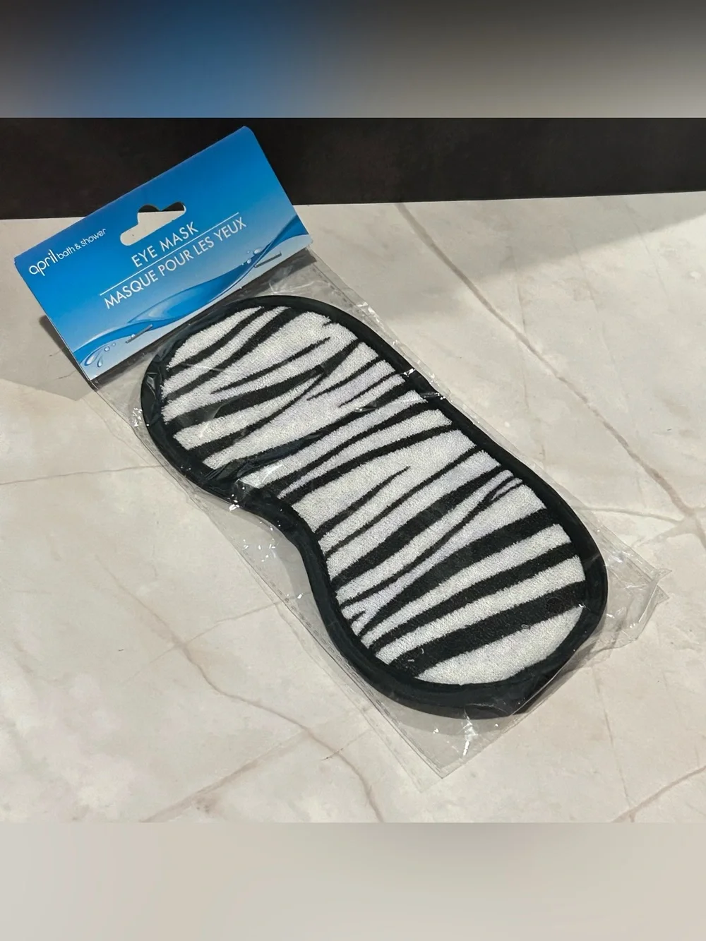 april bath & shower Black and White Zebra Sleep Eye Mask